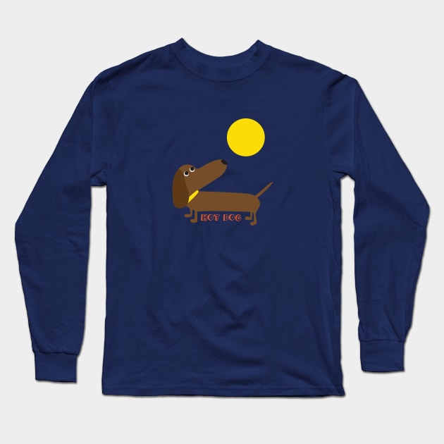Hot Dog Long Sleeve T-Shirt by Loo McNulty Design